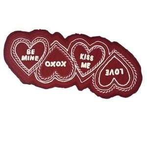 Nicole Miller Rustic Red Heart Table Runner